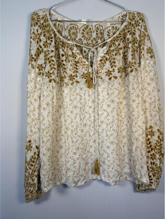 Lovestitch Tops - Lovestitch boho blouse with floral detailing size Medium